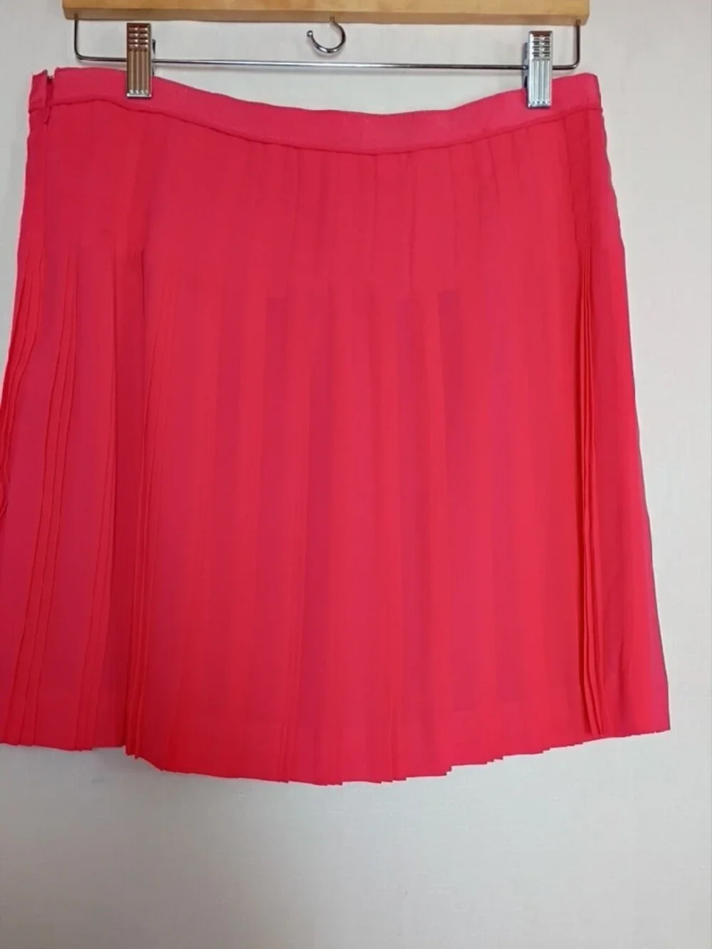 J. Crew Women's Coral Pleated Mini Skirt Size 8